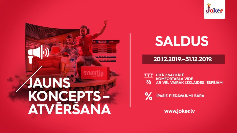 Pilnībā renovēts sporta bārs–spēļu zāle Saldū, Lielajā ielā 16! Atvēršana 20.12.–31.12.2019.