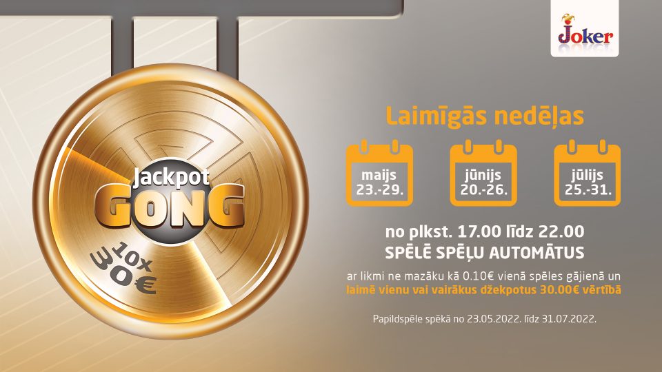 Jackpot GONG laimīgās nedēļas!