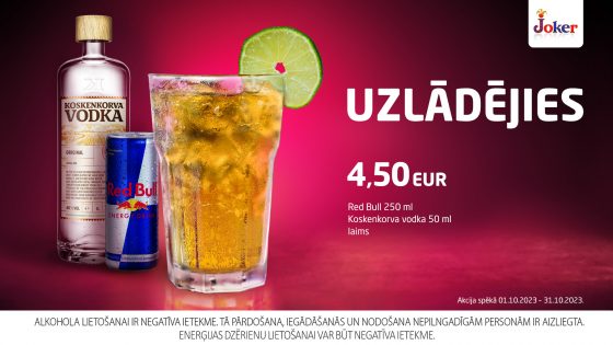 UZLĀDĒJIES ar Koskenkorva & Red Bull!