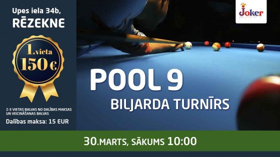 Бильярдный турнир POOL9 в Резекне!