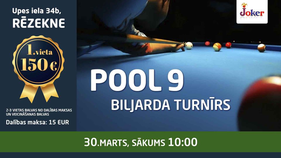 Biljarda POOL9 Rēzeknes turnīrs!