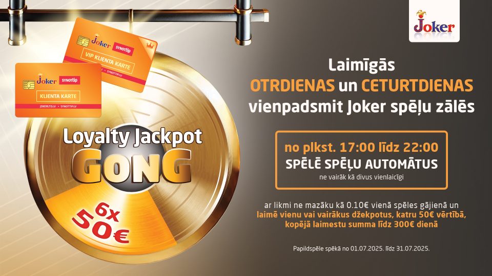 Loyalty Jackpot GONG vienpadsmit Joker spēļu zālēs!
