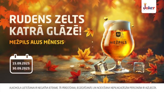 Rudens zelts katrā glāzē! No 15.09. līdz 30.09. – Mežpils alus dienas.