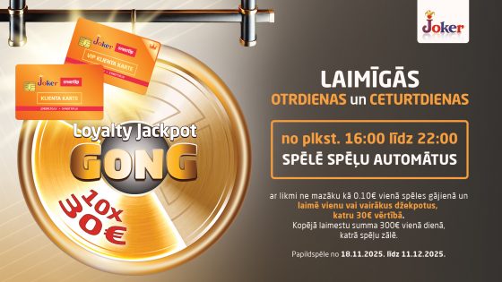 Loyalty Jackpot GONG ir klāt — vai esi gatavs? Laimīgās otrdienas un ceturtdienas.