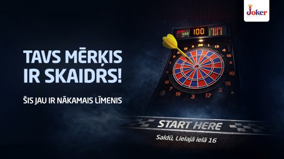 Cyberdart šautriņu spēle Saldū – jauna līmeņa izklaide Joker spēļu zālē