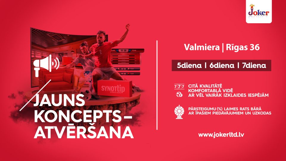 Jauns speļu zāles-bāra koncepts Valmierā, Rīgas ielā 36 – vairāk pārsteigumu, vairāk emociju!