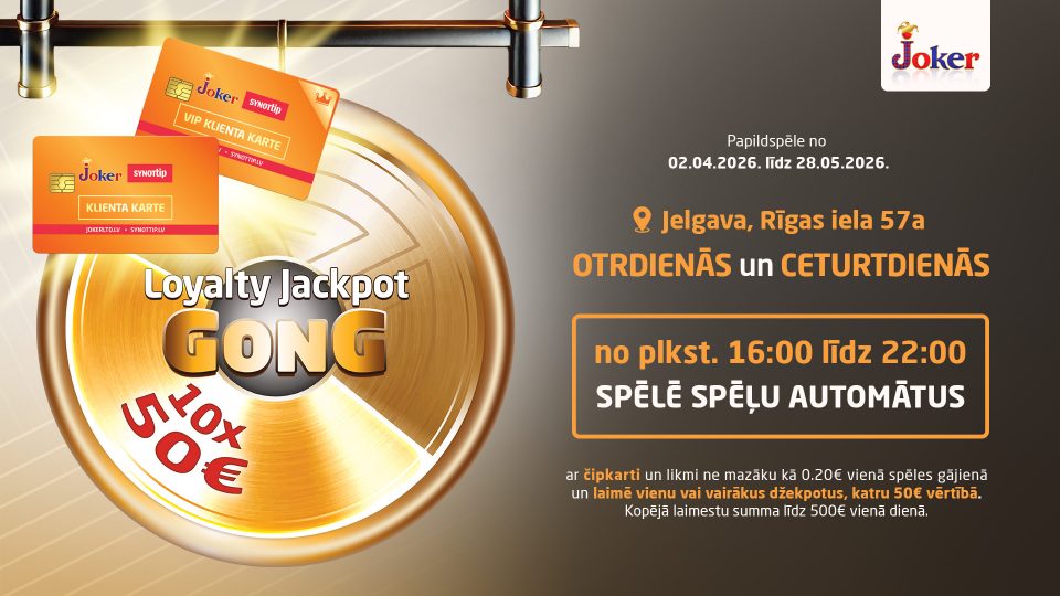 Uzsit skaļāk — uzsit GONGU! Jelgavā, Rīgas iela 57a skan visskaļāk!