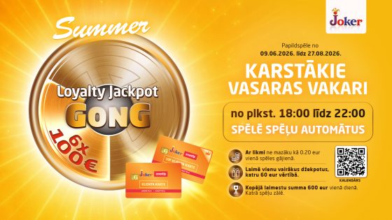 Šovasar GONGS skan visā Latvijā! LOYALTY JACKPOT GONG IR KLĀT!