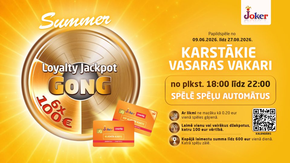 Šovasar GONGS skan visā Latvijā! LOYALTY JACKPOT GONG IR KLĀT!